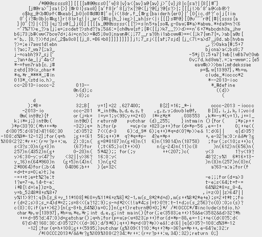 ASCIIアートのようなIOCCCのソースコードの例